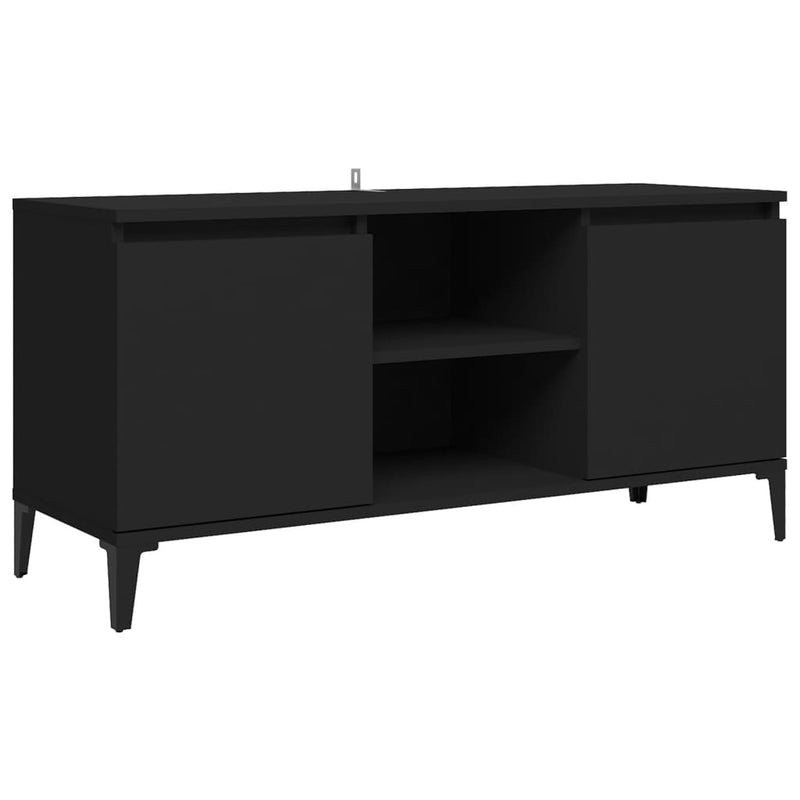 TV-Schrank mit Metallbeinen Schwarz 103,5x35x50 cm