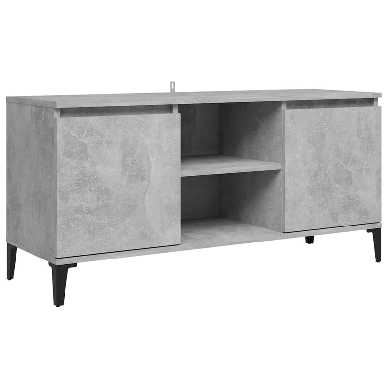 TV-Schrank mit Metallbeinen Betongrau 103,5x35x50 cm