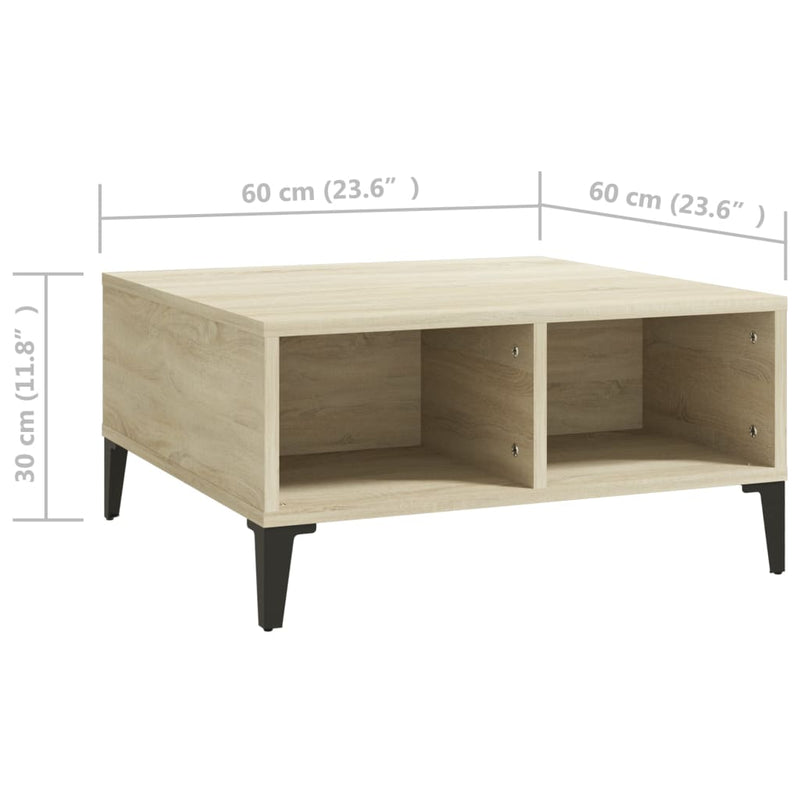 Couchtisch Sonoma-Eiche 60x60x30 cm Holzwerkstoff