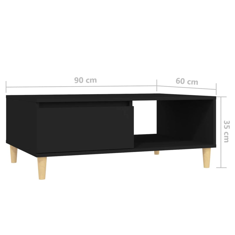 Couchtisch Schwarz 90x60x35 cm Holzwerkstoff