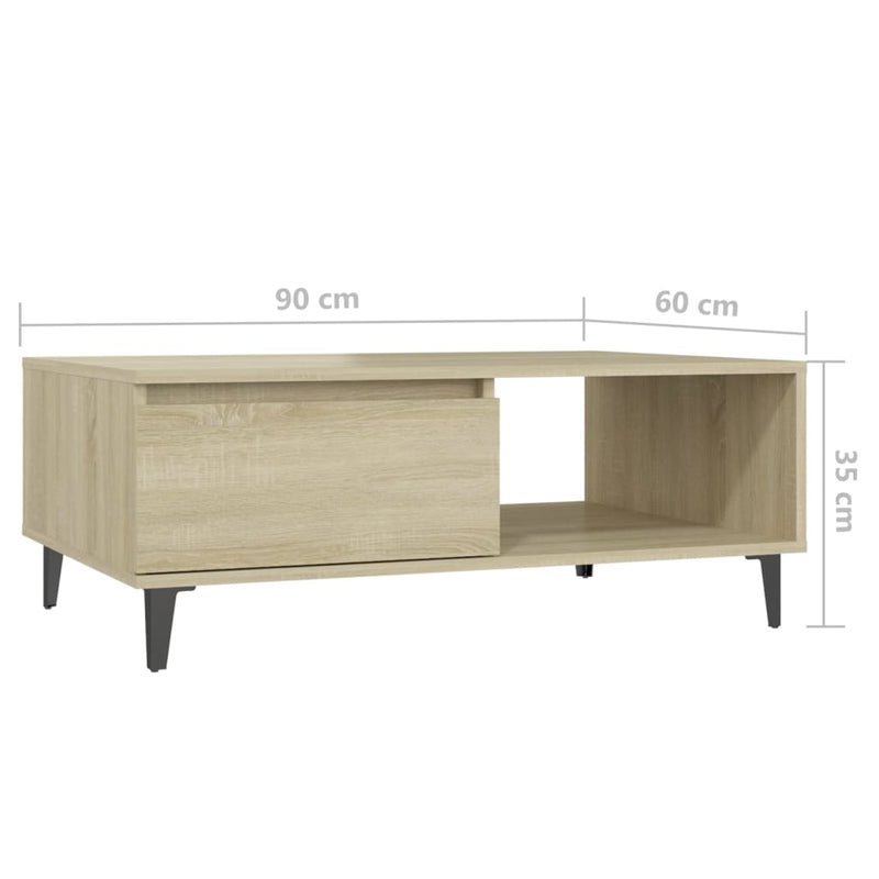 Couchtisch Sonoma-Eiche 90x60x35 cm Holzwerkstoff