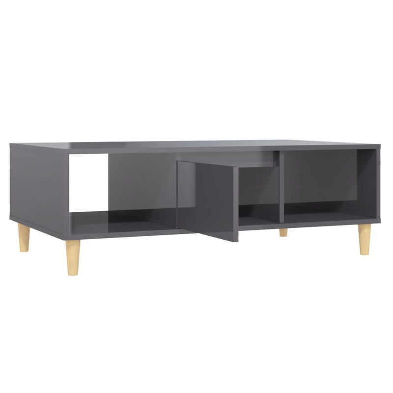 Couchtisch Hochglanz-Grau 103,5x60x35 cm Holzwerkstoff