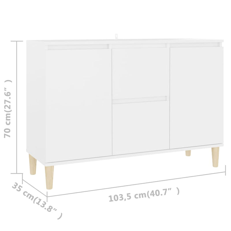 Sideboard Weiß 103,5x35x70 cm Holzwerkstoff