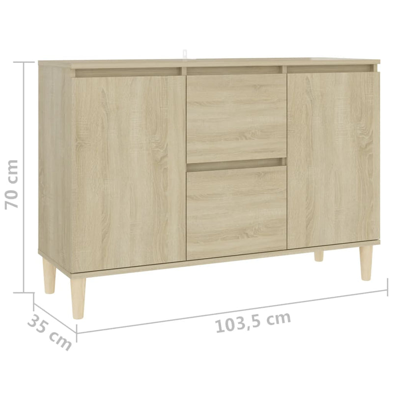 Sideboard Sonoma-Eiche 103,5x35x70 cm Holzwerkstoff