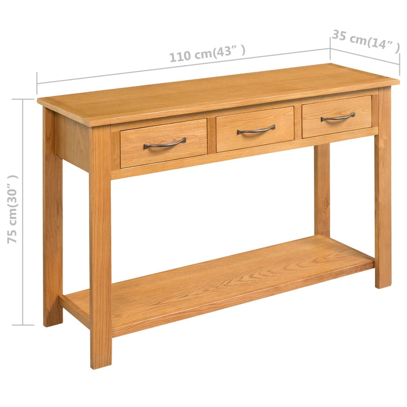 Konsolentisch 110x35x75 cm Massivholz Eiche