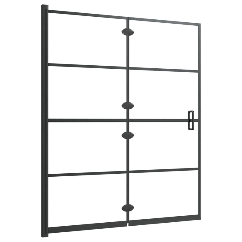 Faltbare Duschkabine ESG 120x140 cm Schwarz