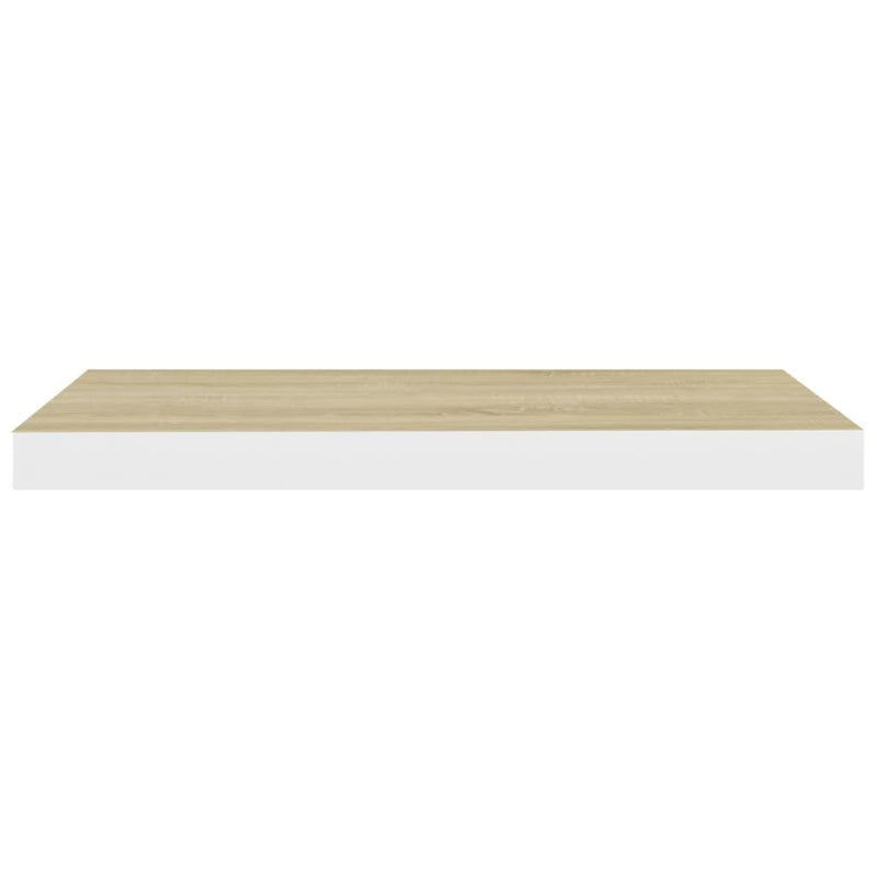 Schweberegale 4 Stk. Eiche und Weiß 60x23,5x3,8 cm MDF