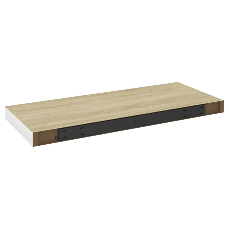 Schweberegale 4 Stk. Eiche und Weiß 60x23,5x3,8 cm MDF