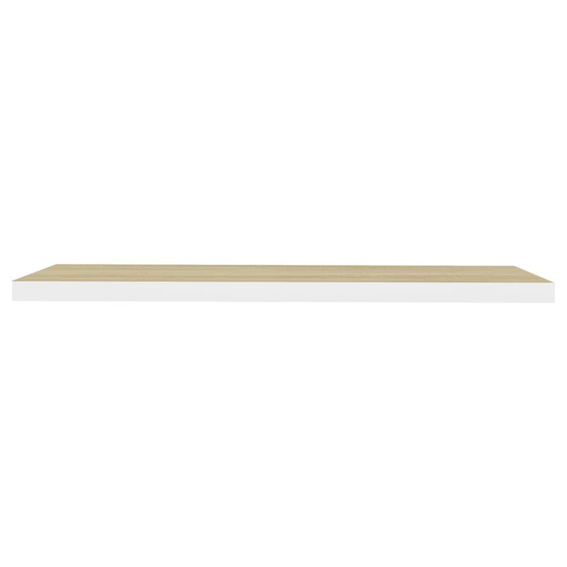 Schweberegal Eichenoptik und Weiß 90x23,5x3,8 cm MDF