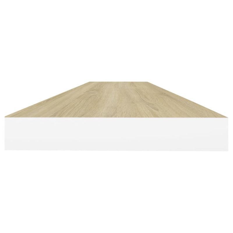 Schweberegale 4 Stk. Eiche und Weiß 90x23,5x3,8 cm MDF