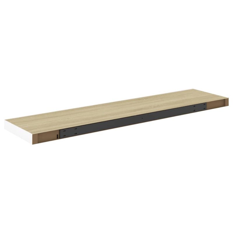 Schweberegale 4 Stk. Eiche und Weiß 90x23,5x3,8 cm MDF