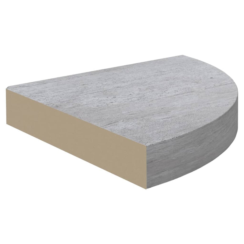 Eck-Wandregal 4 Stk. Betongrau 25x25x3,8 cm MDF