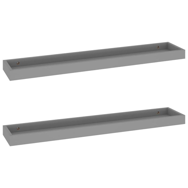 Loggia Wandregale 2 Stk. Grau 80x15x4 cm MDF