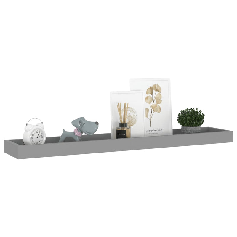 Loggia Wandregale 2 Stk. Grau 80x15x4 cm MDF