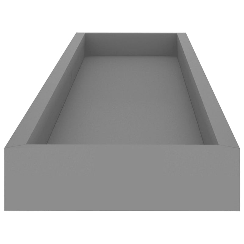 Loggia Wandregale 2 Stk. Grau 80x15x4 cm MDF