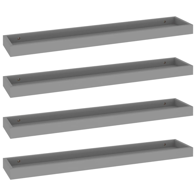 Loggia Wandregale 4 Stk. Grau 80x15x4 cm MDF