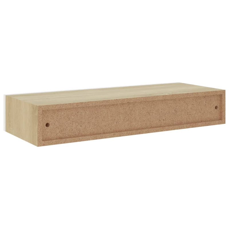 Wand-Schubladenregale 2 Stk. Eiche und Weiß 60x23,5x10 cm MDF