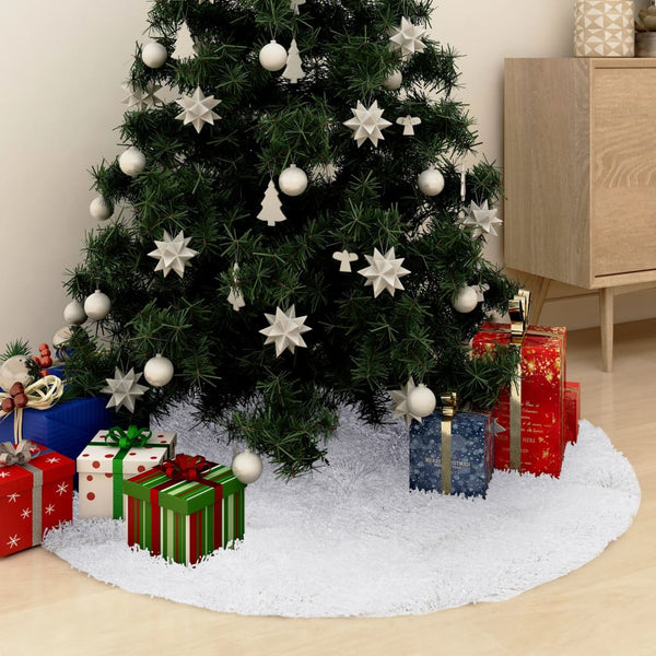 Weihnachtsbaumdecke Weiß 150 cm Kunstpelz