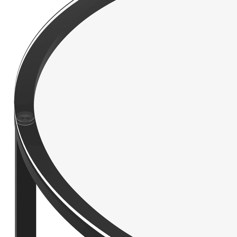 Beistelltisch Schwarz und Weiße Marmor-Optik 70 cm Hartglas