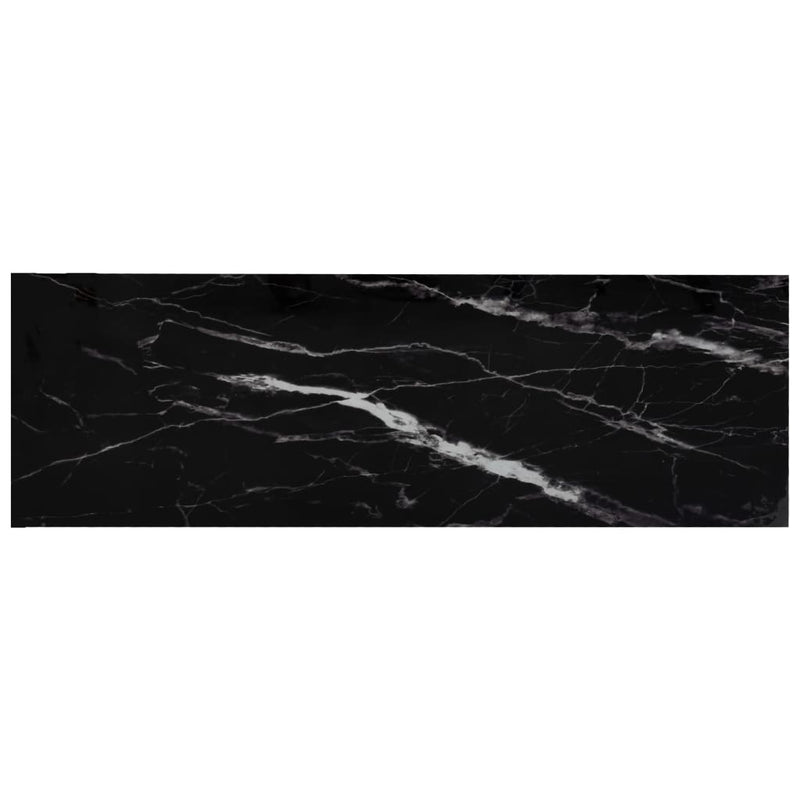Konsolentisch Schwarz Marmor Transparent 100x36x168 cm Hartglas