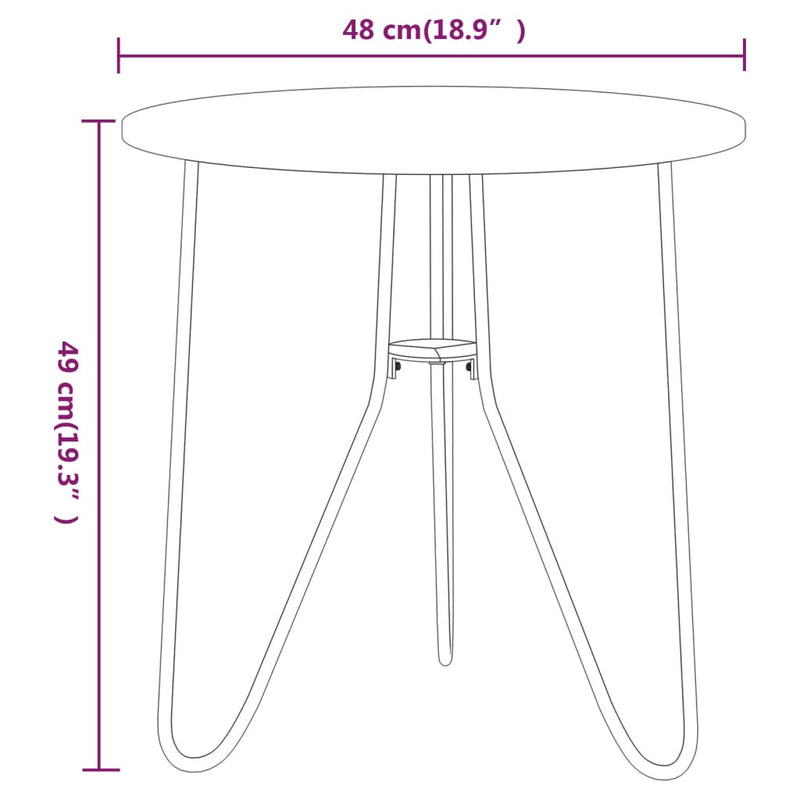 Beistelltisch Schwarz 48 cm MDF und Eisen