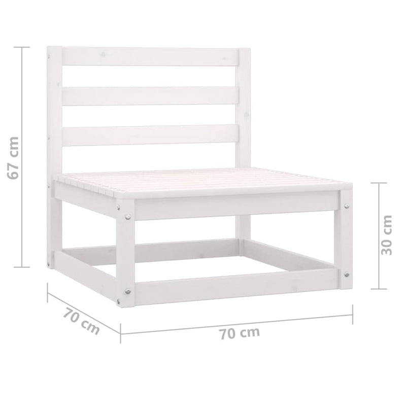 2-Sitzer-Gartensofa Weiß Kiefer Massivholz