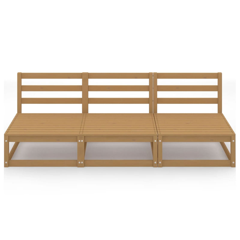 3-Sitzer-Gartensofa Honigbraun Massivholz Kiefer