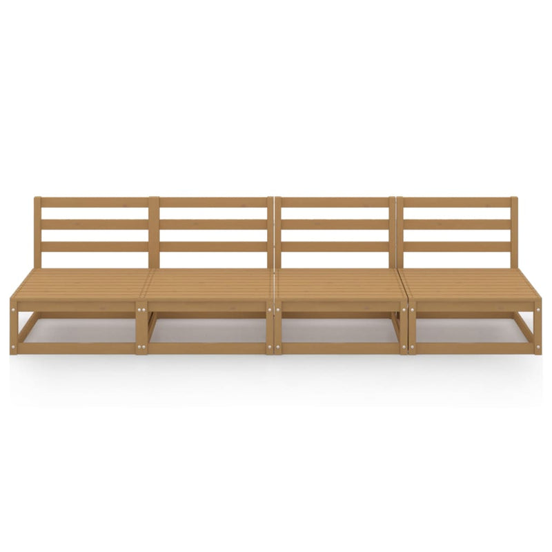 4-Sitzer-Gartensofa Honigbraun Massivholz Kiefer