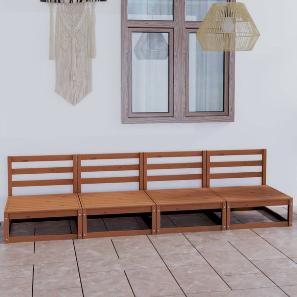 4-Sitzer-Gartensofa Honigbraun Massivholz Kiefer