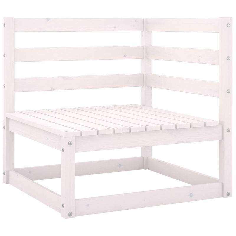4-Sitzer-Gartensofa Weiß Kiefer Massivholz