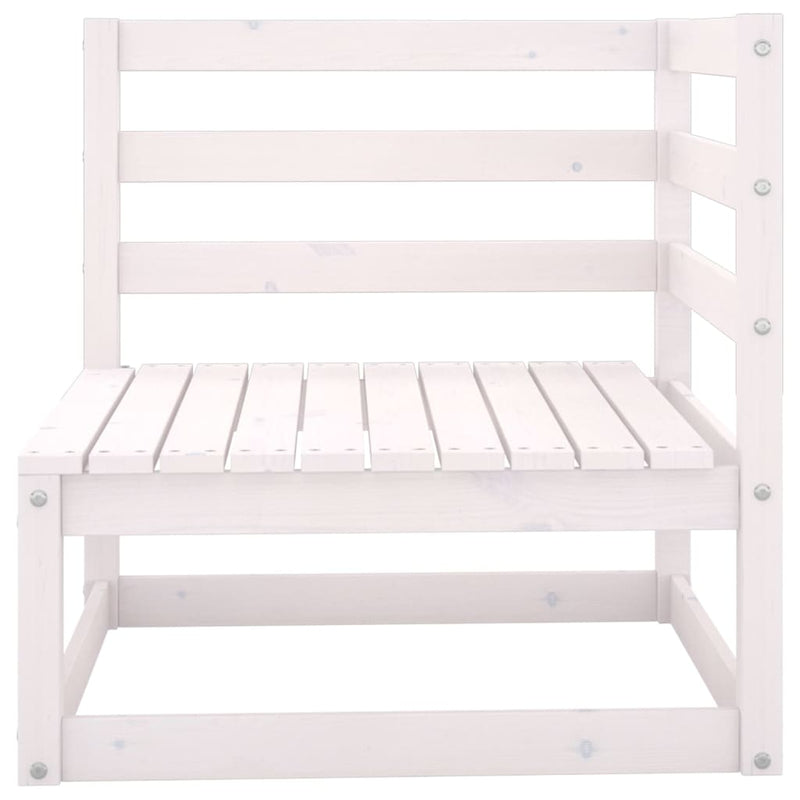 4-Sitzer-Gartensofa Weiß Kiefer Massivholz