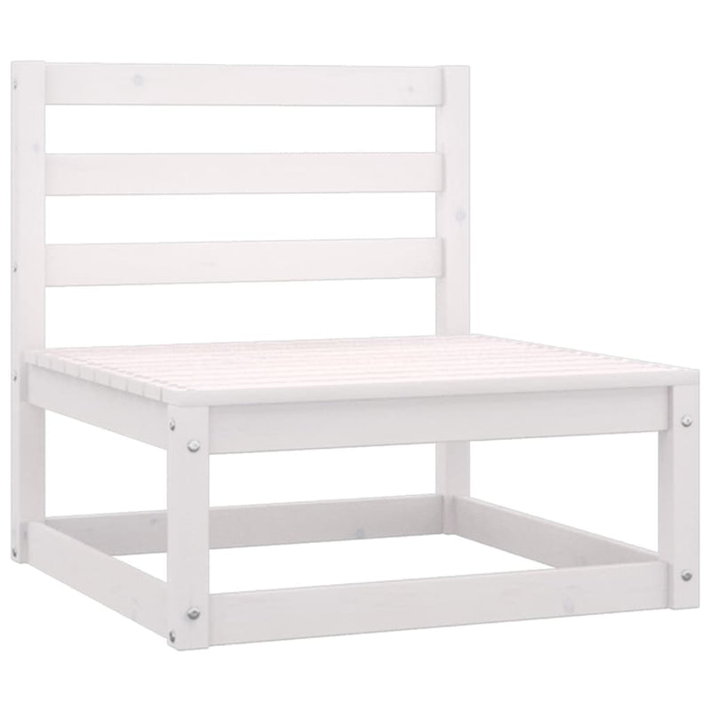4-Sitzer-Gartensofa Weiß Kiefer Massivholz