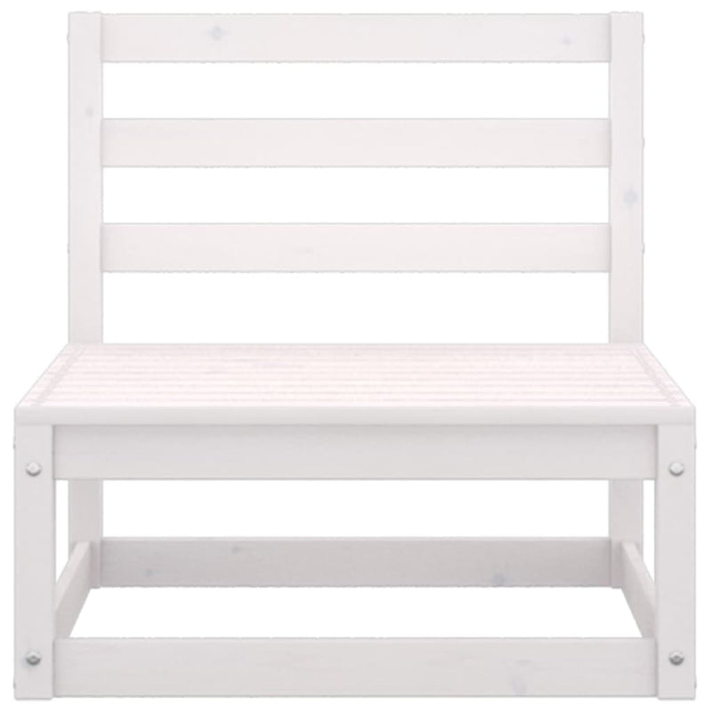 4-Sitzer-Gartensofa Weiß Kiefer Massivholz