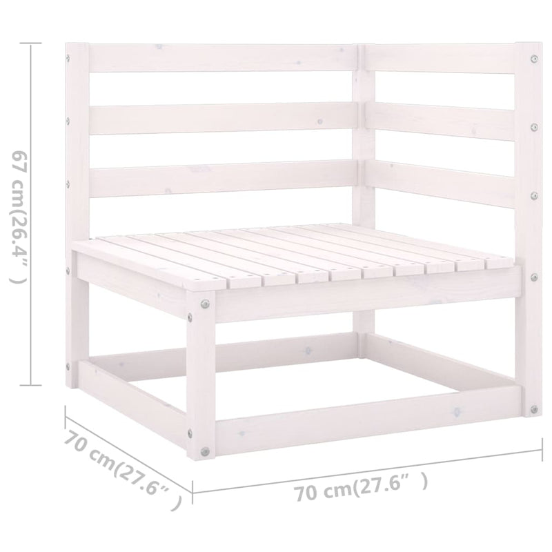 4-Sitzer-Gartensofa Weiß Kiefer Massivholz