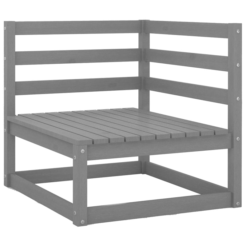 6-tlg. Garten-Lounge-Set Grau Kiefer Massivholz