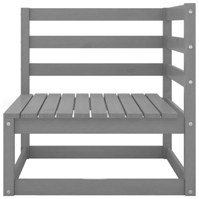6-tlg. Garten-Lounge-Set Grau Kiefer Massivholz