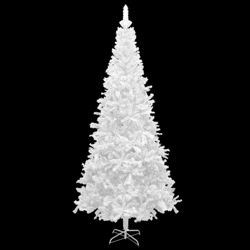 Künstlicher Weihnachtsbaum mit Beleuchtung Kugeln L 240 cm Weiß