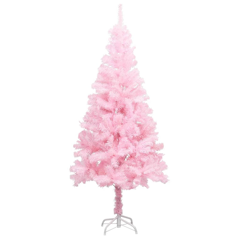 Künstlicher Weihnachtsbaum mit Beleuchtung & Kugeln Rosa 120cm