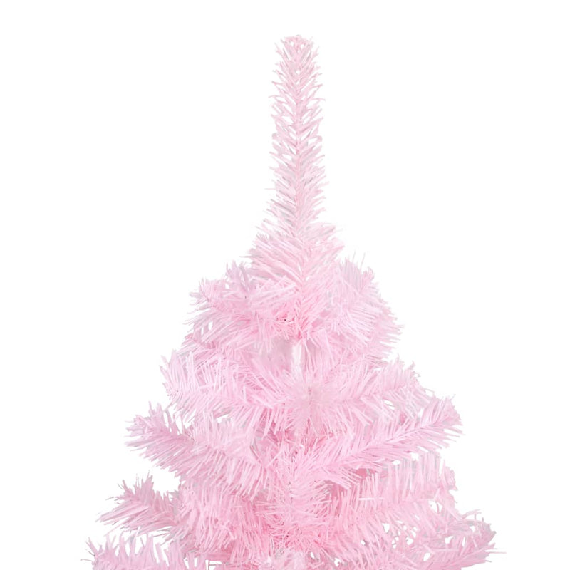 Künstlicher Weihnachtsbaum mit Beleuchtung & Kugeln Rosa 210cm