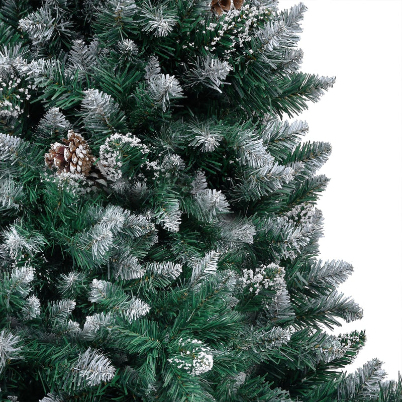 Künstlicher Weihnachtsbaum mit LEDs Kugeln & Zapfen 150 cm