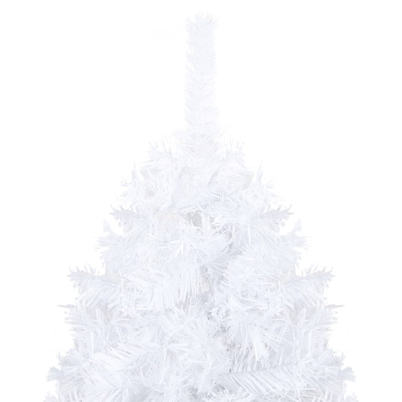 Künstlicher Weihnachtsbaum mit Beleuchtung & Kugeln Weiß 180 cm