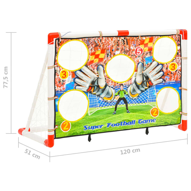 Fußballtor-Set mit Torwand 120x51x77,5 cm