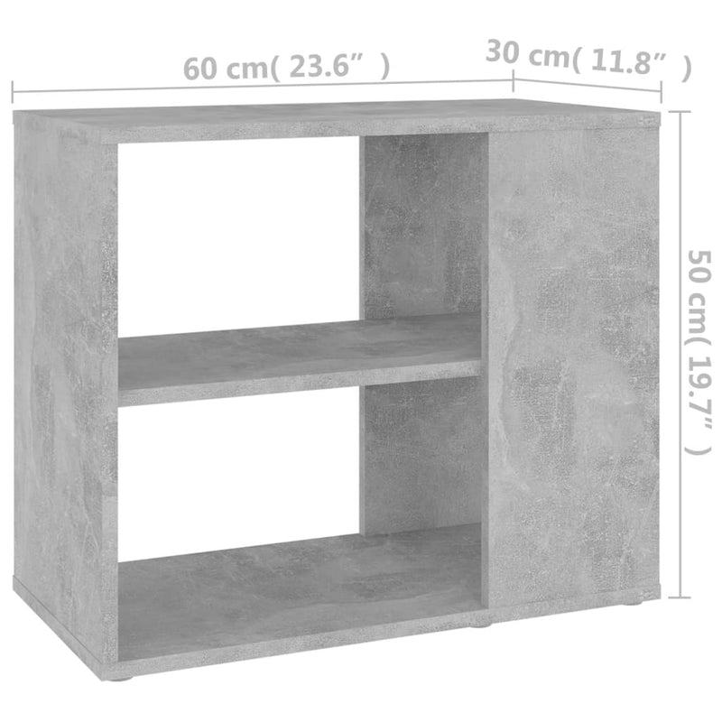 Beistelltisch Betongrau 60x30x50 cm Holzwerkstoff