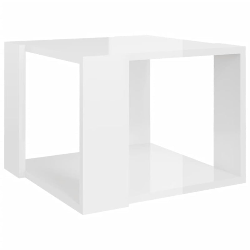 Couchtisch Hochglanz-Weiß 40x40x30 cm Holzwerkstoff