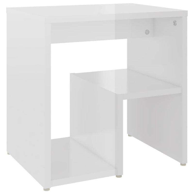 Nachttisch Hochglanz-Weiß 40x30x40 cm Spanplatte