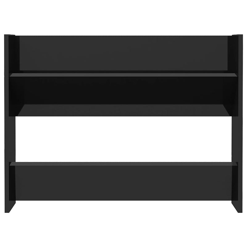 Wand-Schuhschrank Hochglanz-Schwarz 80x18x60 cm Holzwerkstoff