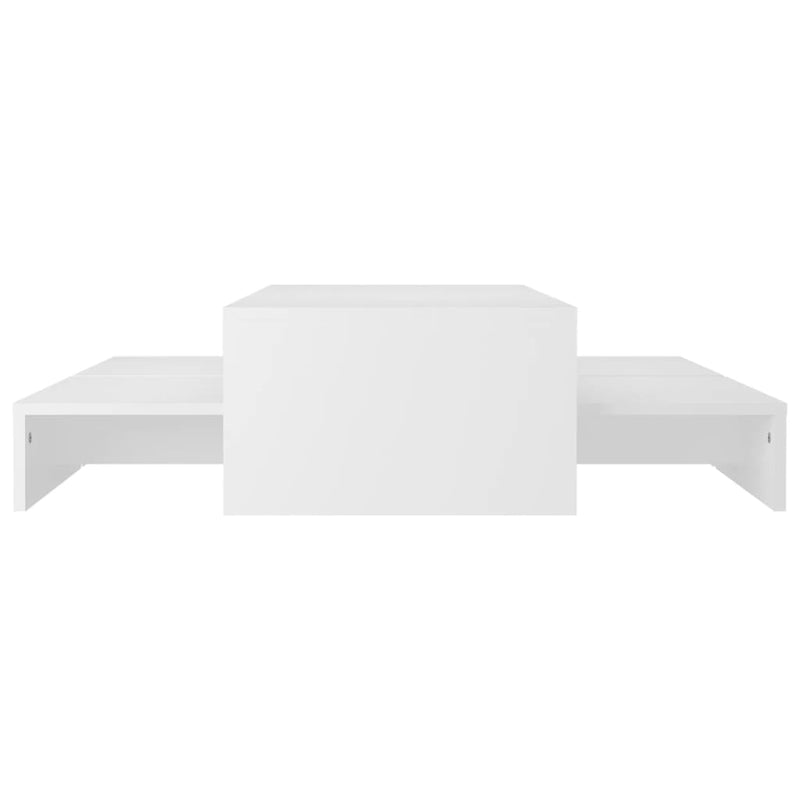 Satztisch-Set Weiß 100x100x26,5 cm Holzwerkstoff