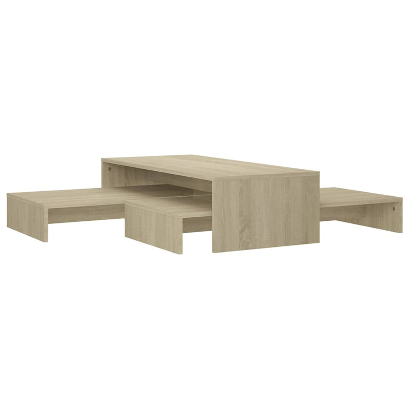 Satztisch-Set Sonoma-Eiche 100x100x26,5 cm Holzwerkstoff