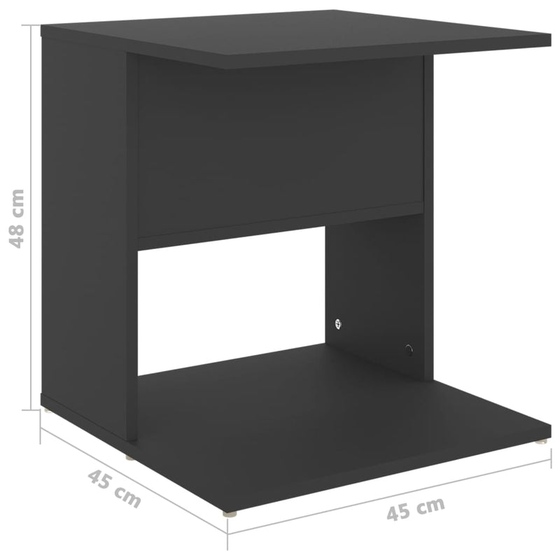 Beistelltisch Grau 45x45x48 cm Holzwerkstoff