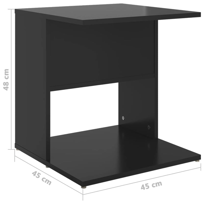 Beistelltisch Hochglanz-Schwarz 45x45x48 cm Holzwerkstoff
